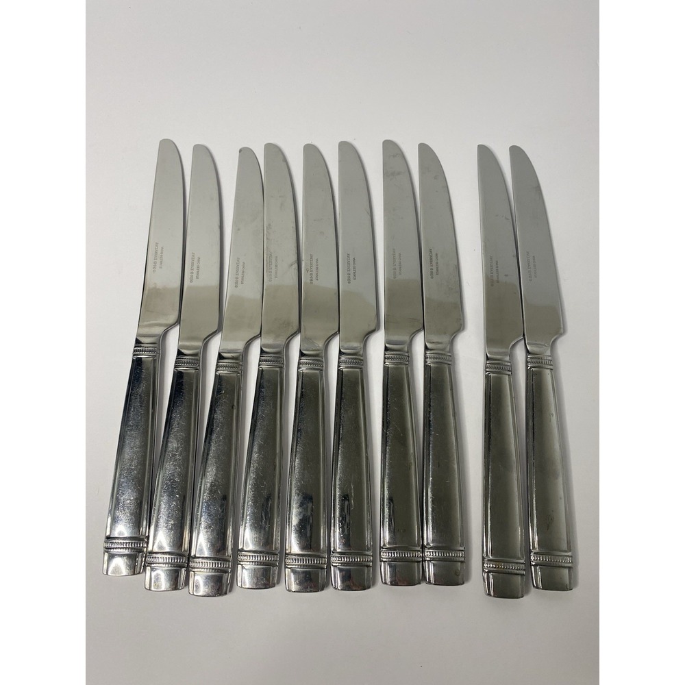 Reed & Barton Durham Stainless R+B Everyday Flatware Dinner Knives Lot Of 10